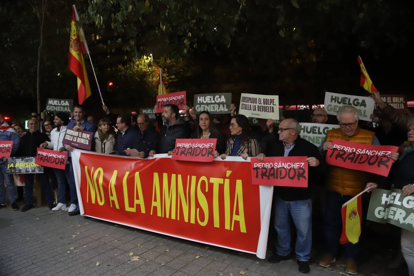 Fotos: Vox encabeza una nueva protesta en la sede del PSOE de Córdoba contra la amnistía