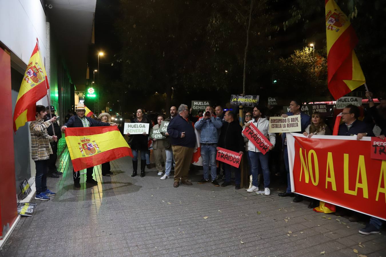 Fotos: Vox encabeza una nueva protesta en la sede del PSOE de Córdoba contra la amnistía