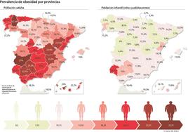 Varias provincias de Andalucía, entre las poblaciones con mayor obesidad y sobrepeso infantil y en adultos de España
