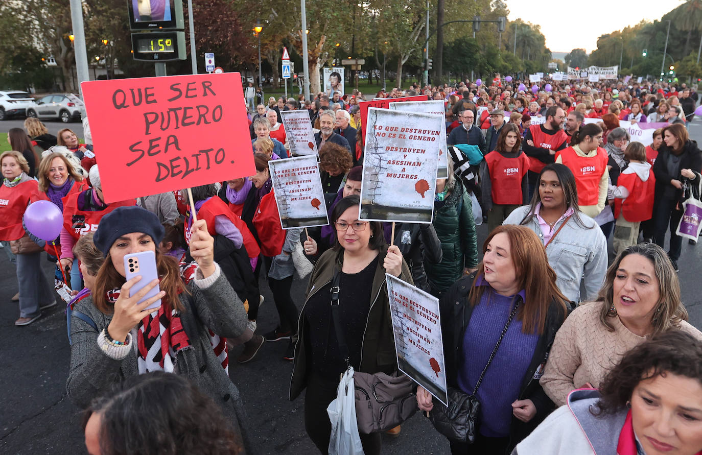 Fotos: la concurrida manifestación contra la violencia machista en Córdoba