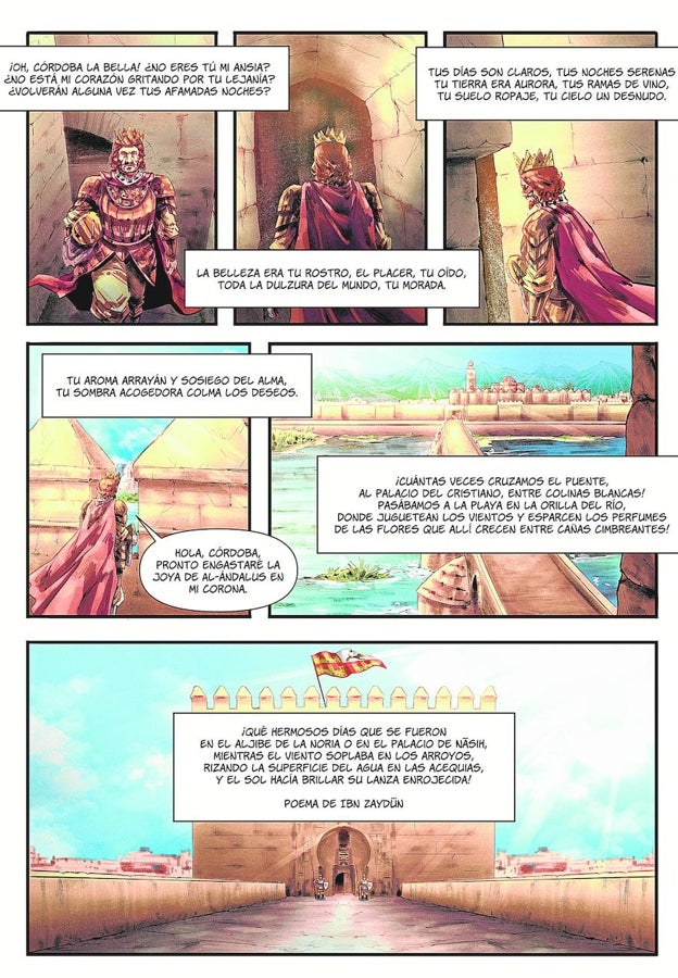 Una de las páginas del comic dedicado a la conquista de Córdoba