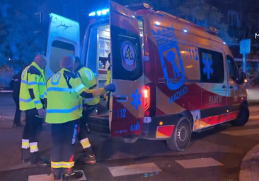 Dos hombres heridos, uno de ellos con un corte en el cuello, en una reyerta en Madrid