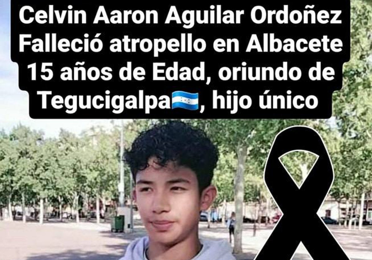 Celvin Aarón Aguilar Ordóñez, el menor de 15 años atropellado mortalmente en Albacete, en una imagen colgada en las redes sociales