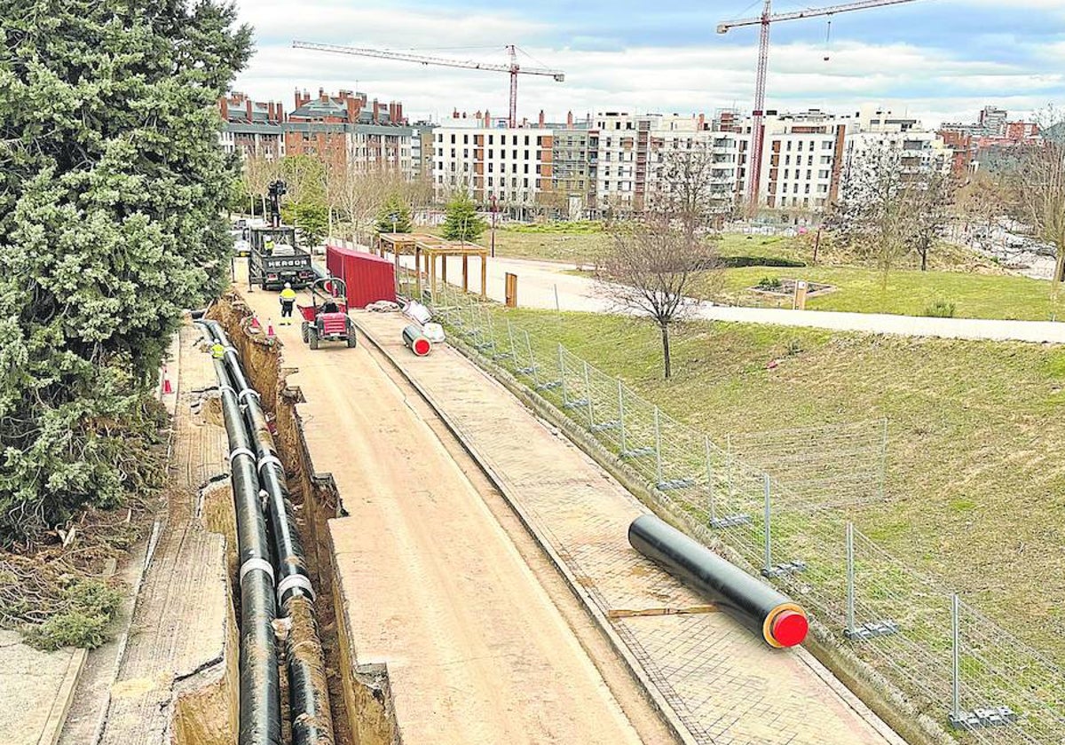 Obras para la instalación de la red de calor 'Valladolid Oeste'