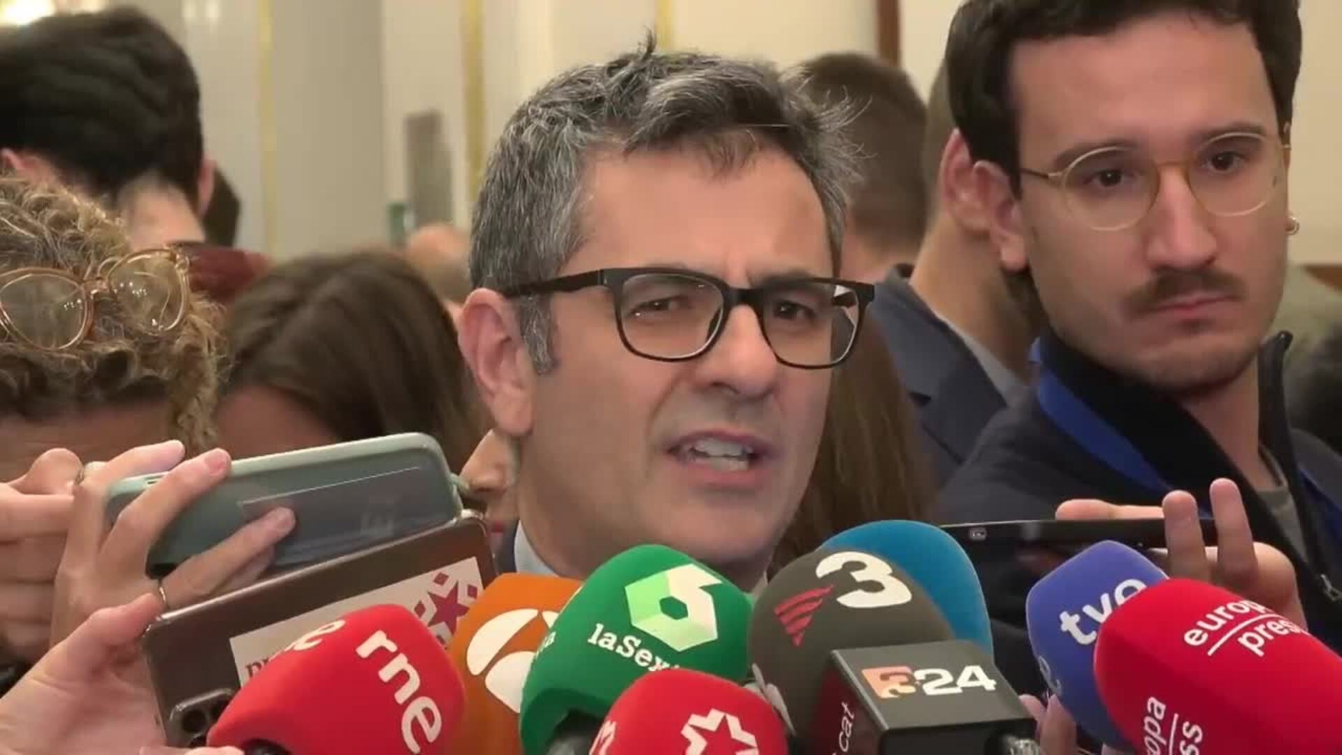 Bolaños recalca que dijo que la UE no está preocupada por el Estado de derecho en España