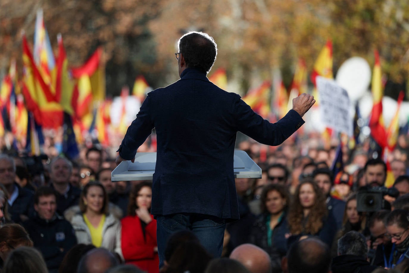 Feijóo, contra la amnistía en su discurso en el Templo de Debod