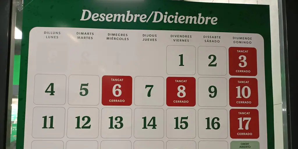 Mercadona anuncia cambios en los horarios festivos y festivos de diciembre