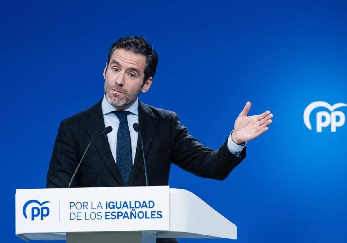 El portavoz nacional del PP, Borja Sémper, este lunes tras el Comité de Dirección