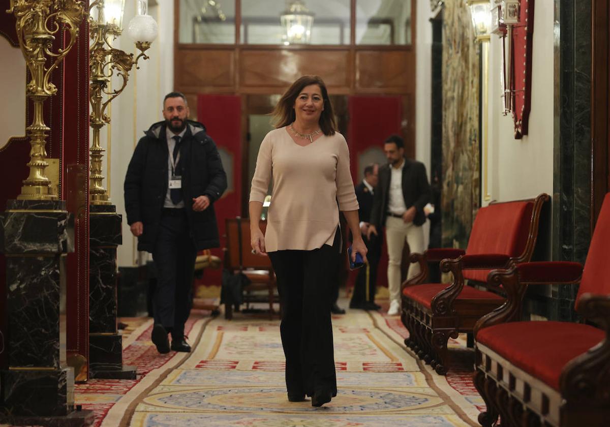 Francina Armengol, presidenta del Congreso, a su llegada a la reunión de la Mesa