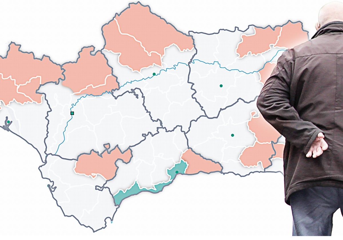 Las zonas más despobladas de Andalucía están en el interior