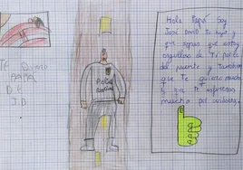 «Estoy orgulloso de ti»: el dibujo del hijo de un policía que evitó que un anciano se arrojase desde un puente