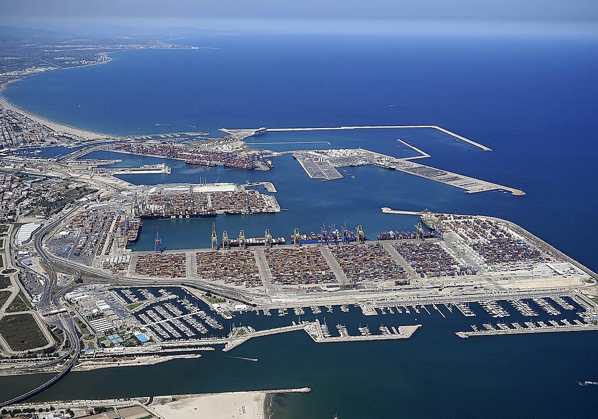 Imagen aérea de archivo del Puerto de Valencia