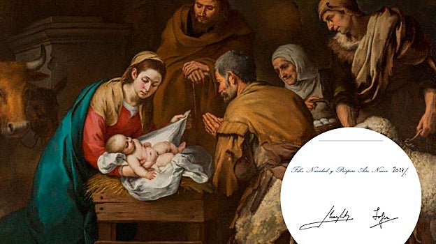 Los Reyes y sus hijas felicitan la Navidad a los españoles con una fotografía histórica