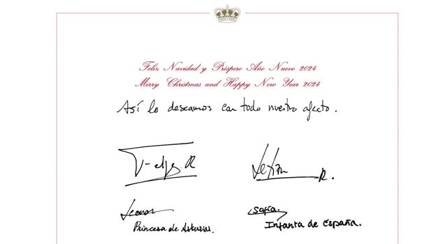 Los Reyes y sus hijas felicitan la Navidad a los españoles con una fotografía histórica
