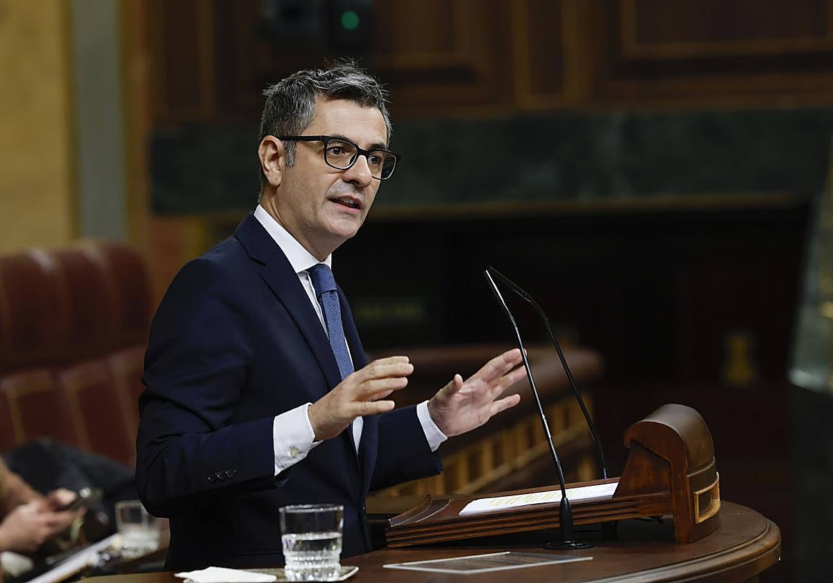 Félix Bolaños, ministro de Justicia, Presidencia y Relaciones con las Cortes, en el Congreso
