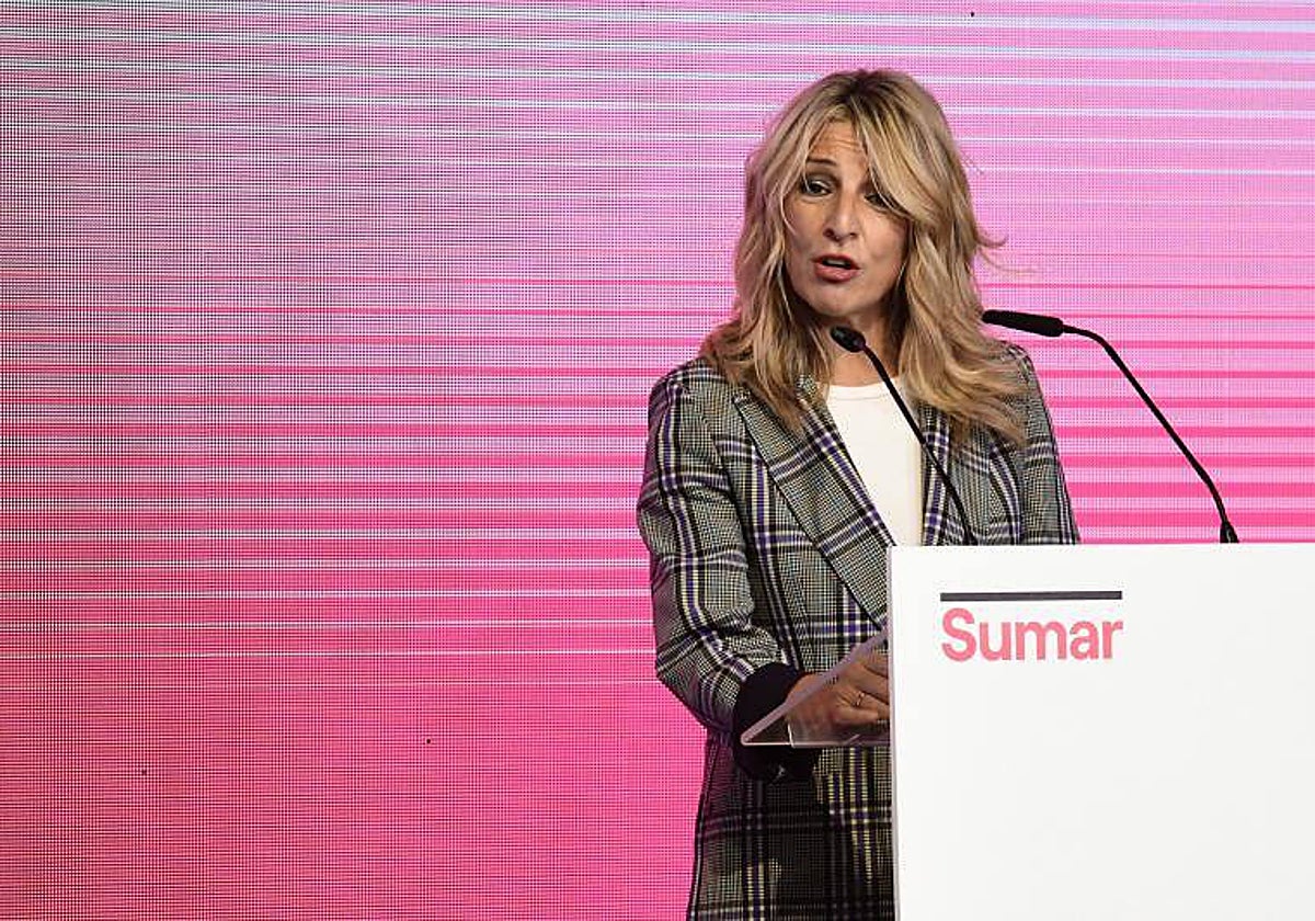 Yolanda Díaz, en un acto de Sumar, el pasado mes de septiembre