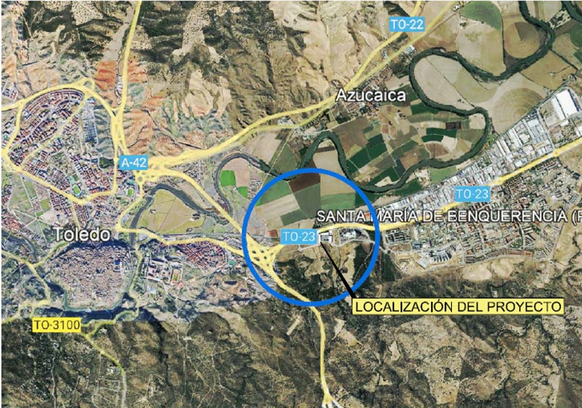 Mapa donde se llevará a cabo la actuación de la creación del tercer carril