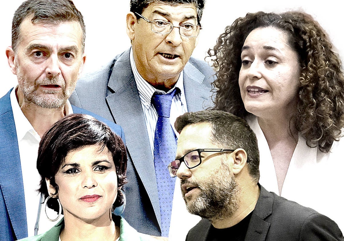 Antonio Maillo, Diego Valderas, Inma Nieto, Teresa Rodríguez y José Ignacio García