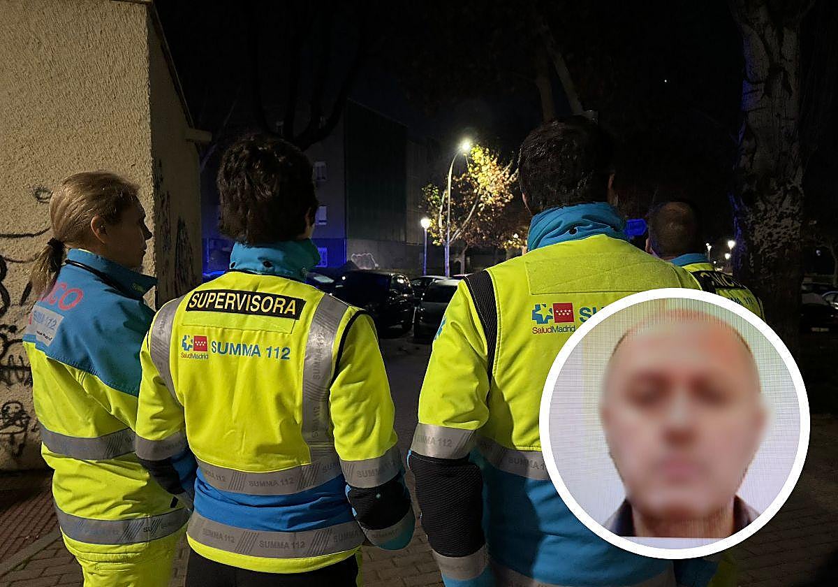 Efectivos del SUMMA que han atenido la muerte del hombre de 29 años en Mejorada y foto del sospechoso