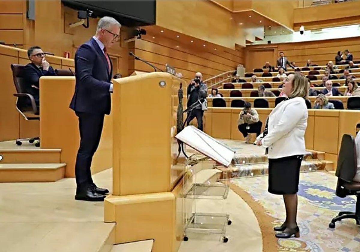 Feliciana Bondía, en imagen de archivo durante la toma posesión de su escaño como senadora por Valencia.