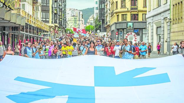 Manifestación el pasado verano a favor de los presos de ETA en Bilbao