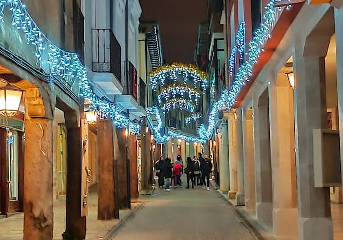 Una de las calles de Medina de Rioseco esta Navidad