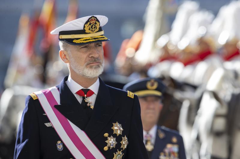 El Rey Felipe VI durante la ceremonia de la Pascua Militar