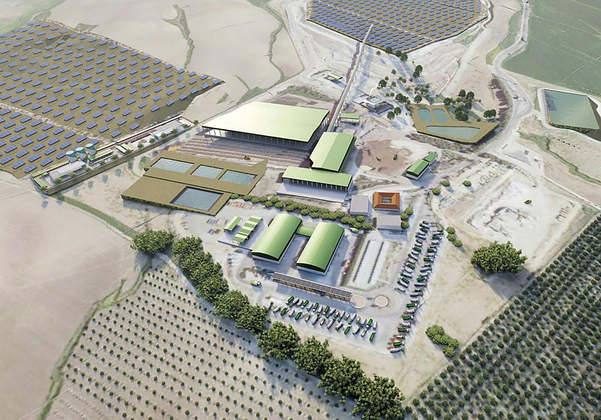 Panorámica infográfica de cómo sería el futuro complejo 5.0 de Sadeco en la finca del Lobatón