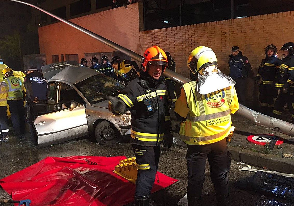 El accidente en la calle de Sinesio Delgado, en enero de 2019, con una víctima mortal