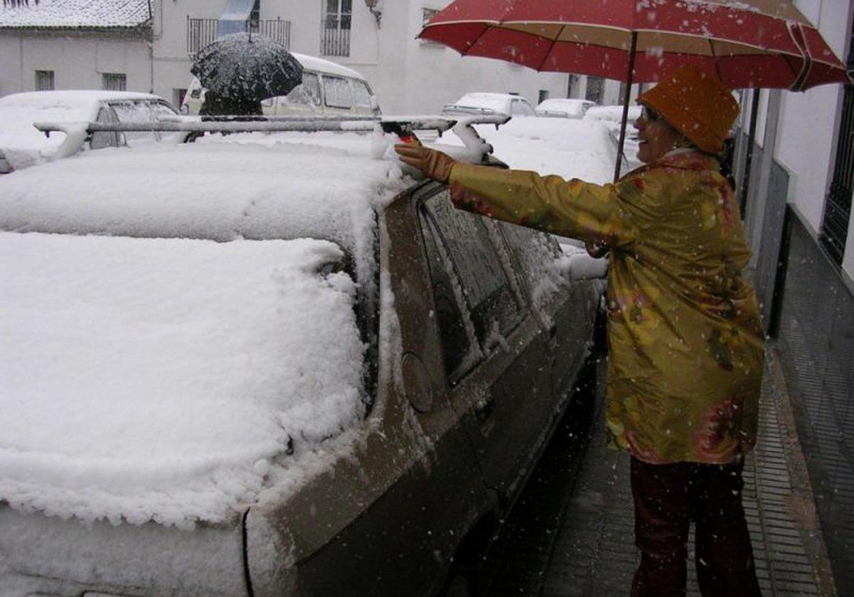 Nieve en la localidad de Constantina