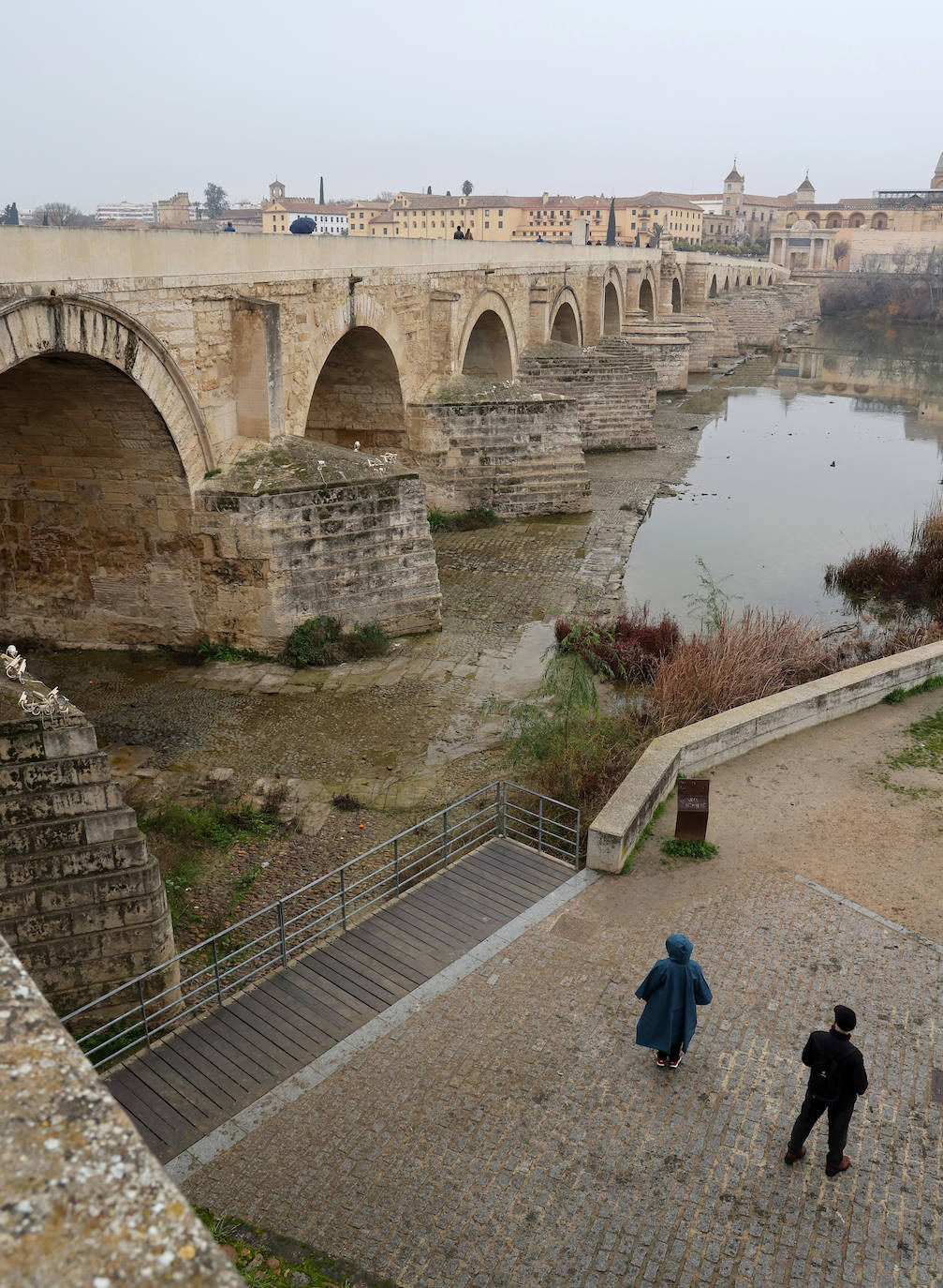Fotos: la sequía deja bajo mínimos el cauce del río Guadalquivir en Córdoba