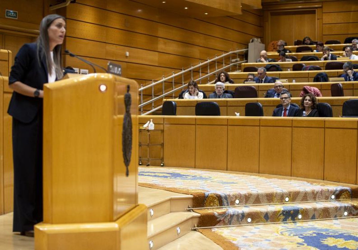 La portavoz de Junts Míriam Nogueras interviene en el Senado ante el ministro de Justicia Félix Bolaños