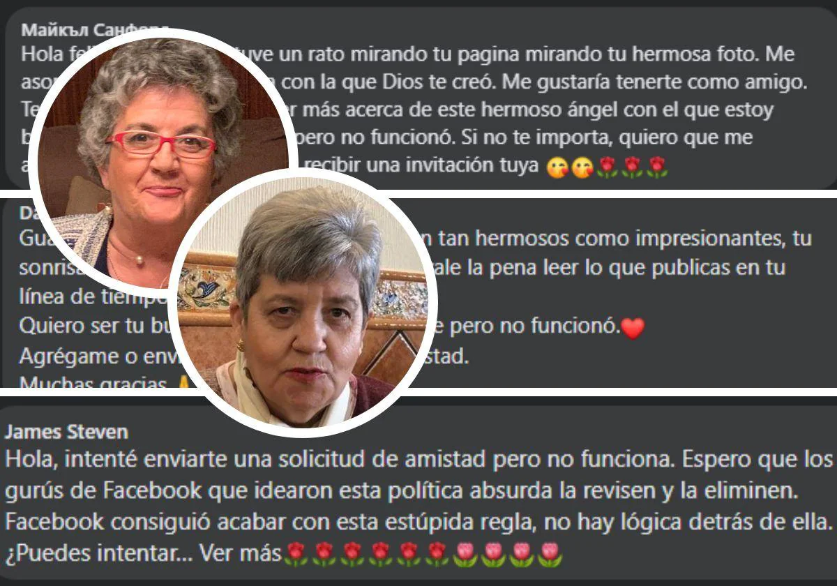 Amelia y Ángeles, dos de las víctimas, y los mensajes que recibían