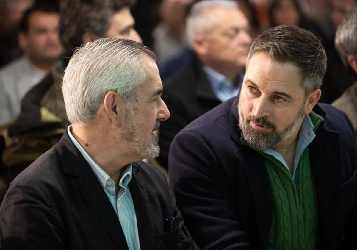 Álvaro Díaz-Mella y Santiago Abascal, este domingo en Pontevedra