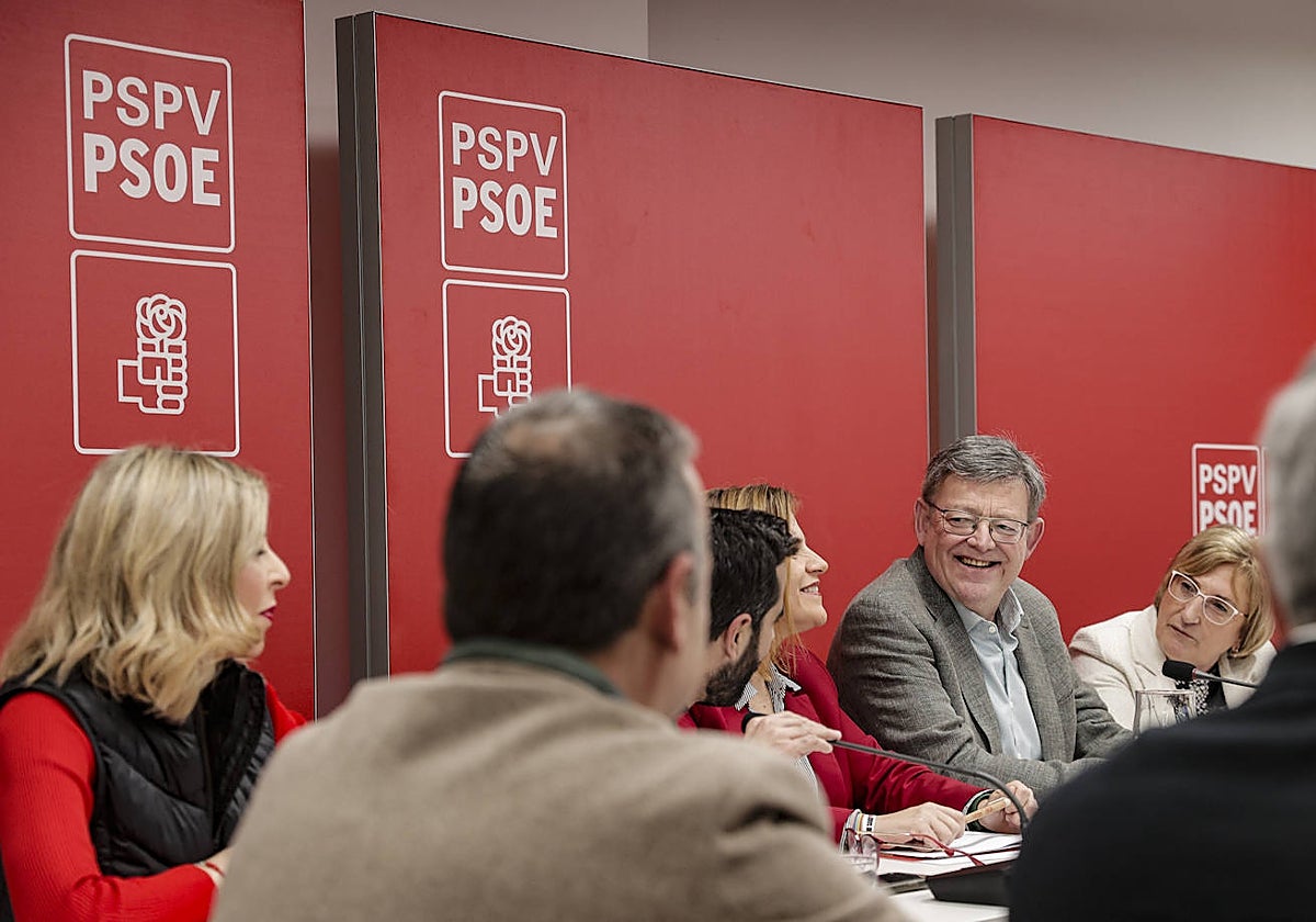 Imagen del secretario general del PSPV-PSOE, Ximo Puig, este lunes en la reunión de la Comisión Ejecutiva Nacional