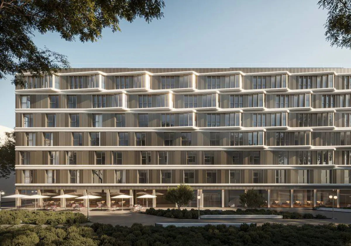 Imagen del futuro hotel Intelier en la playa de la Malvarrosa