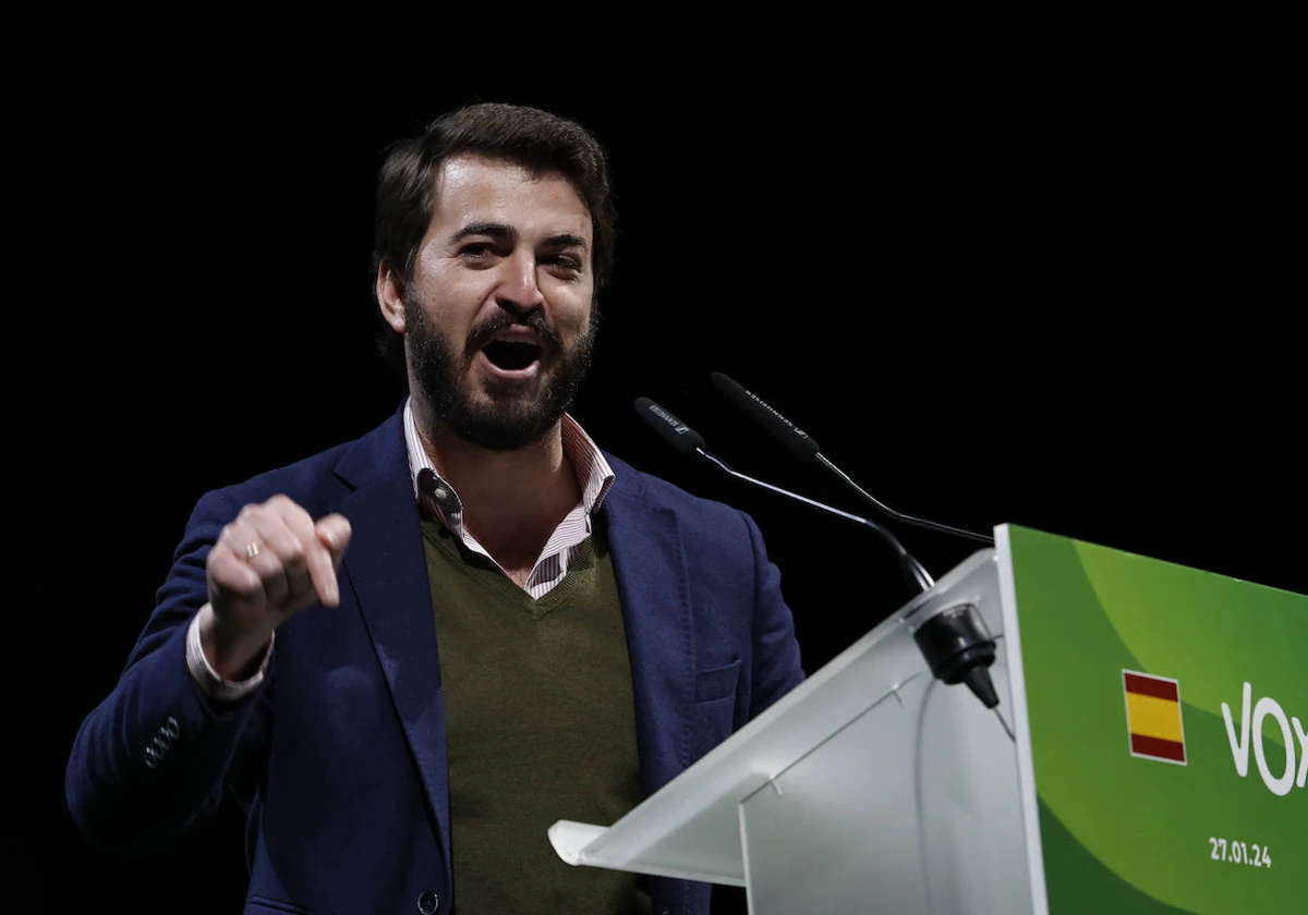 El vicepresidente de Castilla y León, Juan García-Gallardo, en el acto público de Vox