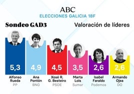 Alfonso Rueda, único que aprueba, conocido por todos y favorito para gobernar en Galicia