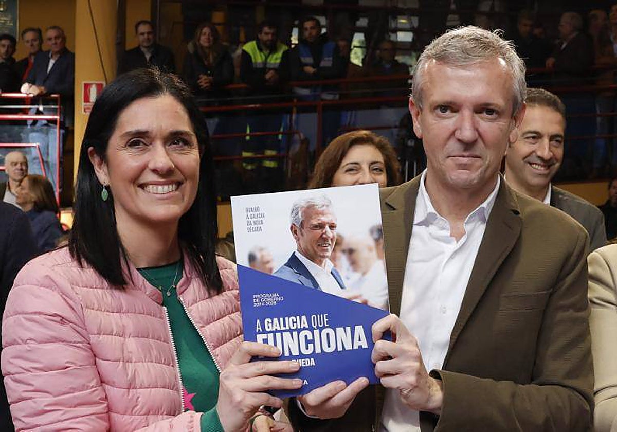 Alfonso Rueda y Paula Prado, el pasado sábado en Lugo