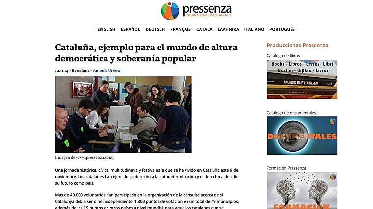 Otro ejemplo de titulares favorables a los secesionistas catalanes