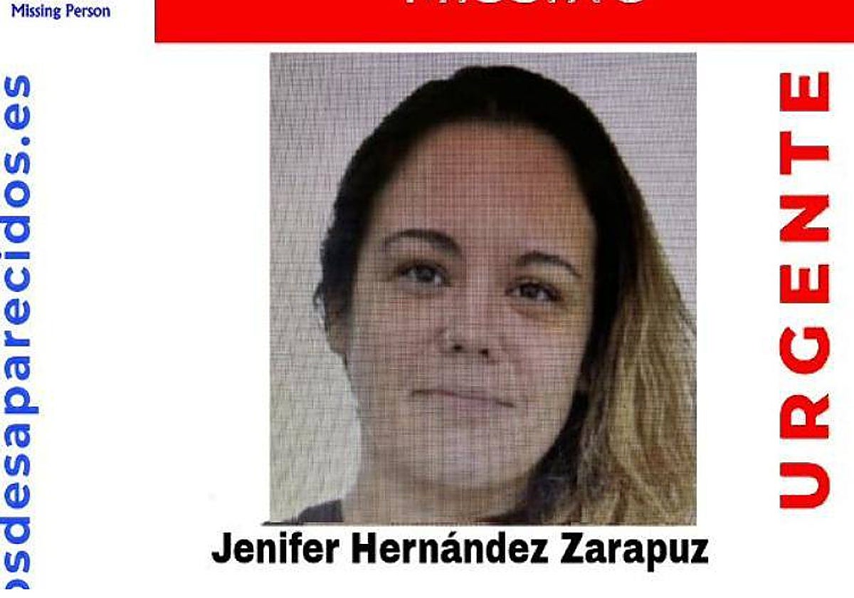 Jenifer Hernçandez, desaparecida desde el 29 de enero