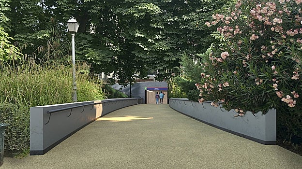 Imagen después - El futuro acceso al túnel desde el parque del Retiro