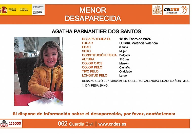 Buscan a Agatha, una niña de 6 años desaparecida en Cullera hace dos ...