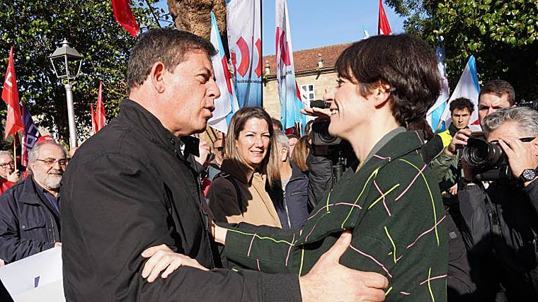 José Ramón Gómez Besteiro y Ana Pontón, este domingo en la manifestación de Santiago