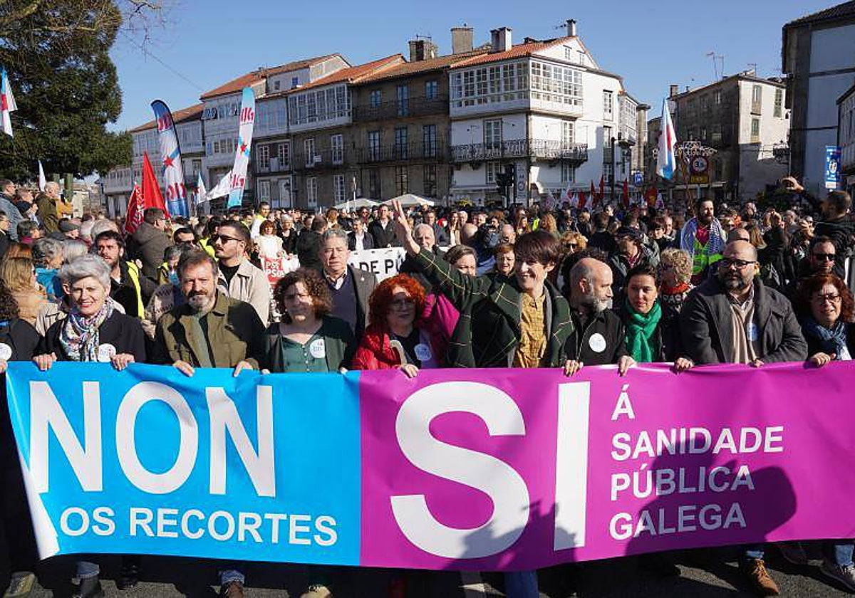 La candidata del BNG, Ana Pontón, este domingo en la manifestación de Santiago