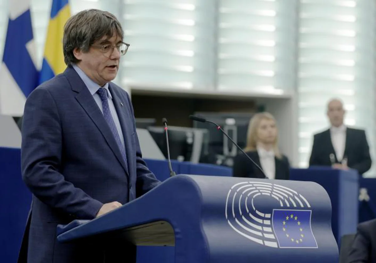 Carles Puigdemont, en el parlamento de Estrasburgo