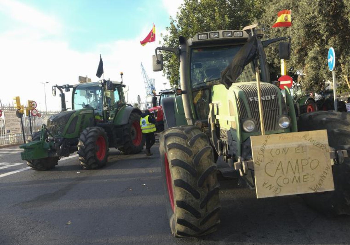 Tractores en la protesta de Málaga