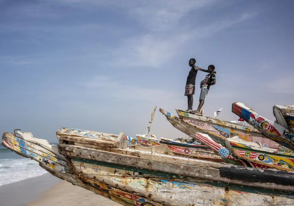 Migrantes en las playas de Nuakchot en 2022