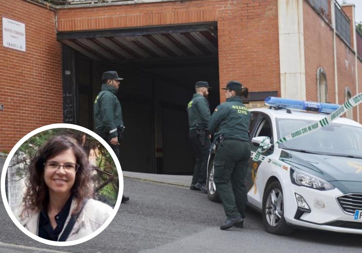 Al fondo, guardias civiles junto al lugar donde fue hallada la víctima