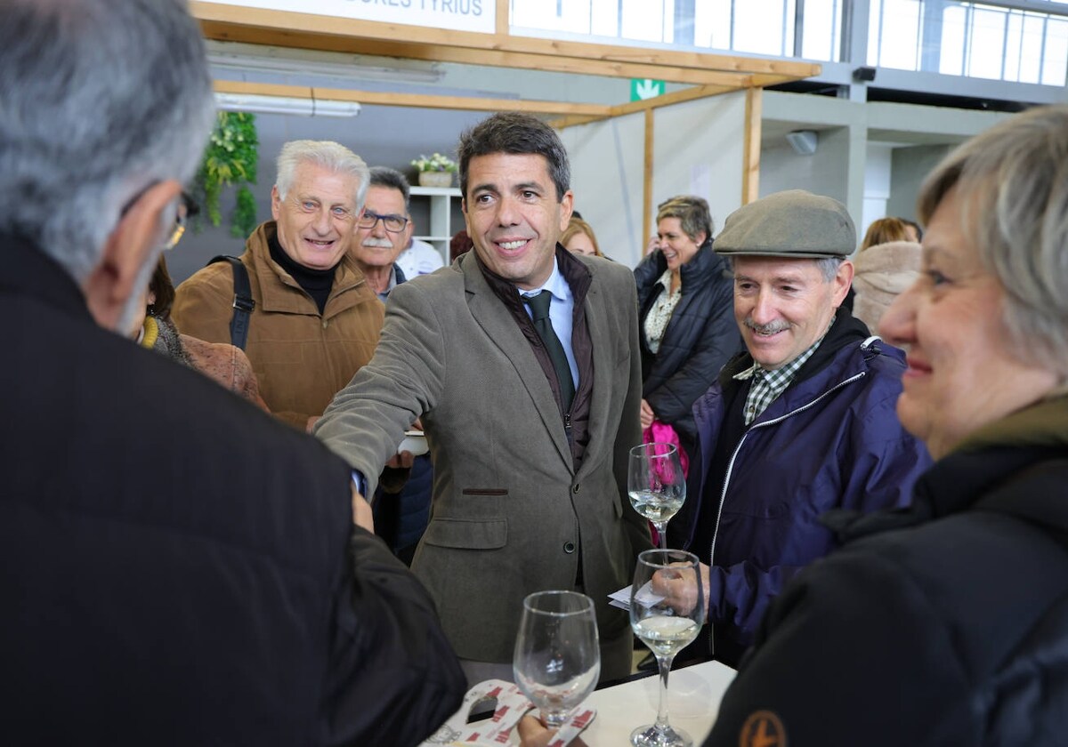 Imagen del presidente de la Generalitat Valenciana, Carlos Mazón, este viernes en Requena